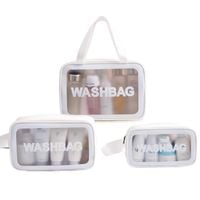 Biała pojemna kosmetyczka podróżna wodoodporna organizer washbag zestaw