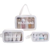 Biała pojemna kosmetyczka podróżna wodoodporna organizer washbag zestaw