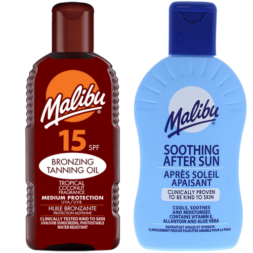 Malibu Olejek Do Opalania SPF15 200ml + Balsam Po Opalaniu 200ml na Arena.pl