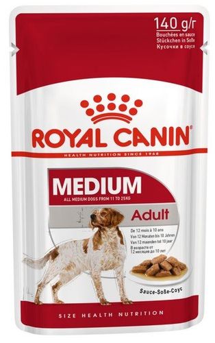 Karma w sosie opracowana dla psów ras średnich do 7 roku - Royal Canin 140g na Arena.pl