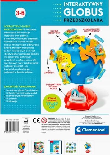 INTERAKTYWNY GLOBUS PRZEDSZKOLAKA MÓWIĄCY OBROTOWY DO ZŁOŻENIA ZOOLOGICZNY na Arena.pl