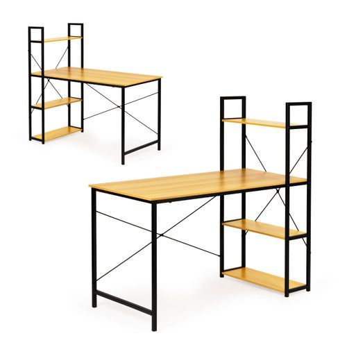 Biurko komputerowe drewniane regał z półkami loft na Arena.pl