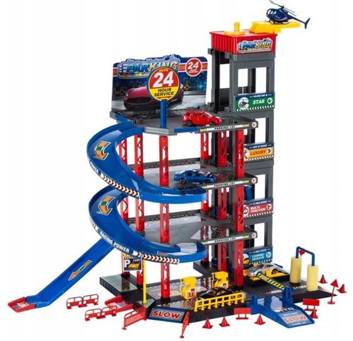 Garaż Parking Samochodowy 4-piętrowy Zjeżdżalnia dla Autek 4 Poziomy Myjnia na Arena.pl