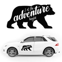 NAKLEJKA NA BOK AUTA dekoracyjna wodoodporna niedźwiedź KAMPER camper 50cm