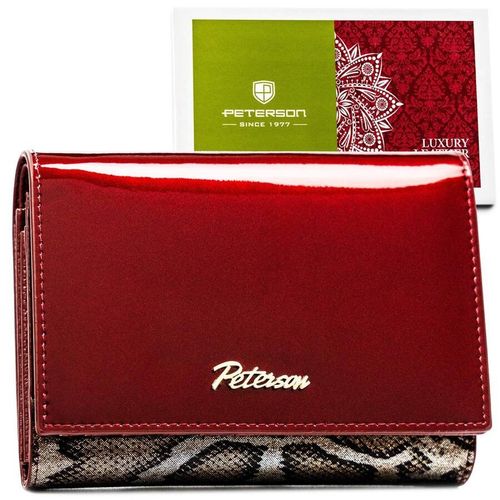 efektowny portfel damski z lakierowanej skóry naturalnej - peterson na Arena.pl