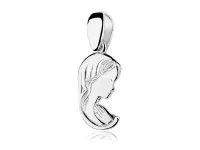 DELIKATNY RODOWANY SREBRNY WISIOREK ZAWIESZKA MATKA BOSKA MADONNA