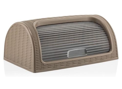 Chlebak pojemnik na pieczywo RATTAN brązowy taupe tworzywo na Arena.pl