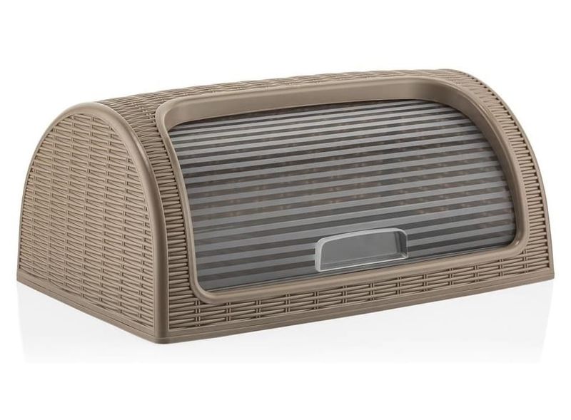 Chlebak pojemnik na pieczywo RATTAN brązowy taupe tworzywo zdjęcie 1
