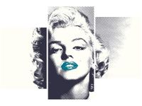60 90CM OBRAZ 3 ELEM MARILYN MONROE TURKUSOWYMI USTAMI ŚCIENNY DRUK PŁÓTNO