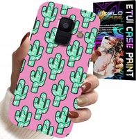 ETUI DO SAMSUNG A6 2018 - KAKTUSY, KAKTUS NA RÓŻOWYM TLE + FOLIA
