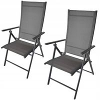 Składane Krzesło Ogrodowe Kempingowe Balkonowe 7 pozycji 2szt. Textline