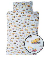 Pościel dziecięca 200x160 chłopięca koparka budowa