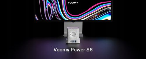 Biały Listwa Zasilająca Voomy PowerCube S6 z Jednym USB-C i Trzema USB-A na Arena.pl