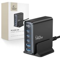 Ładowarka Tech-Protect DC140W-GAN 5xUSB-C A 140W PD QC3.0 Biurkowa