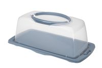 Pojemnik prostokątny na ciasto z przykryciem i uchwytem KEKS szary