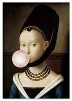 Obraz na płótnie portret z balonem pop art 50x70 cm