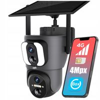 OBROTOWA KAMERA SOLARNA 2 OBIEKTYWY x 2 MPX NA KARTĘ SIM DETEKCJA CZŁOWIEKA