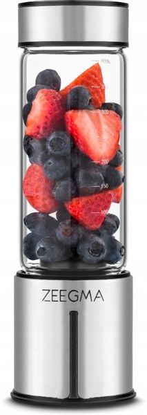 Blender Przenośny Bezprzewodowy DUŻY 465ml 300W ZEEGMA Go Plus SREBRNY zdjęcie 14