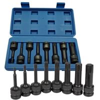 ADLER ZESTAW NASADKI UDAROWE KLUCZE TRZPIENIOWE SPLINE M5-M18 1/2'' 8 SZT