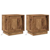 Szafka Nocna z 2 pcs Stare drewno 44 x 34.5 x 45 cm