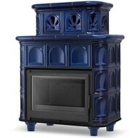 Piec kominek koza kaflowy ceramiczny obudowa kominkowa SALZBURG kobalt