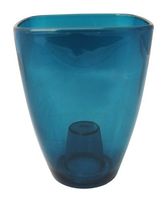 osłonka / doniczka storczyk 15 transparent turkusowa