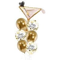 Bukiet balonów zestaw na Sylwestra "Happy New Year" martini