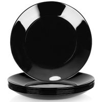 6x Talerz Deserowy Płytki Mały na Ciasto Deser Czarny Zestaw Talerzy