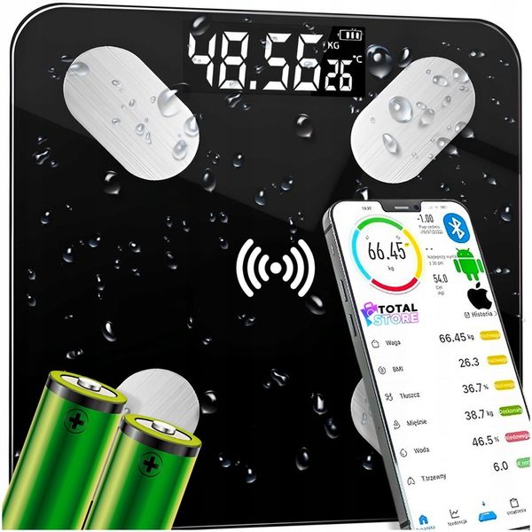 WAGA ŁAZIENKOWA ELEKTRONICZNA ANALITYCZNA BLUETOOTH DOKŁADNA SMART 25W1 zdjęcie 1