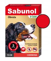 OBROŻA NA PCHŁY I KLESZCZE DLA PSÓW CZERWONA 75CM