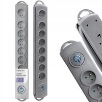 Qoltec Przedłużacz Listwa antyprzepięciowa 8 gniazd 3m podświetlenie