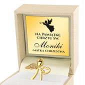 Medalik Pozłacany Aniołek pr. 925 na Pamiątkę Chrztu Świętego dla Dziecka