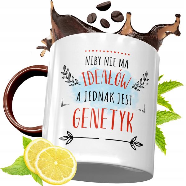 Kubek Pomarańczowy Dla Genetyka Prezent Z Nadrukiem Ze Zdjęciem zdjęcie 1