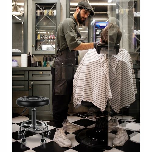 Hoker Krzesło Barowe Barowy Stołek Taboret Obrotowe Czarne Regulowane na Arena.pl