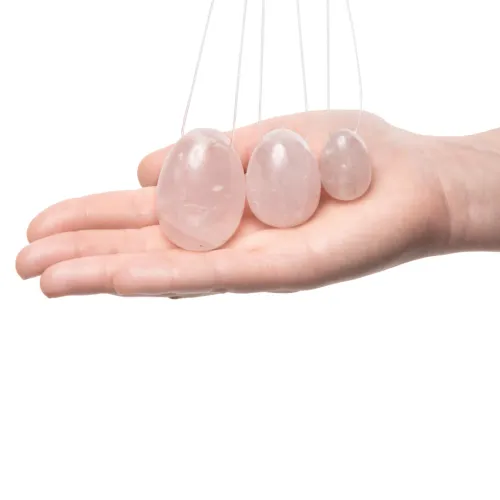la gemmes yoni egg set rose quartz - zestaw jajeczek z rożowego na Arena.pl