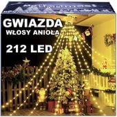 GWIAZDA Z ANIELSKIM I WŁOSAMI Lampki choinkowe łańcuch świetlny 212 LED