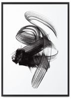 Plakat czarny maz pędzlem 61x91 cm w czarnej ramie