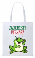 Dla Piekarza Prezent Torba Eco Biała Shopper Z Nadrukiem Ze Zdjęciem