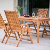 FOTEL DREWNIANY SKŁADANY Z PODŁOKIETNIKAMI AKACJA 56X75X103CM PATIO