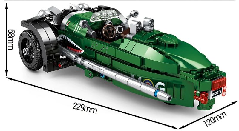 KLOCKI SAMOCHÓD TRÓJKOŁOWY 3 WHEELER MORGAN 487 SY 8151 zdjęcie 4