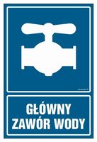 Główny Zawór Wody - Niebieska Tabliczka Z Przylepcami 75 X 100 Cm, Płyta