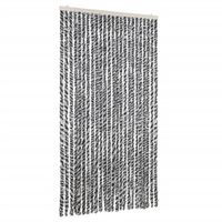 Zasłona przeciwko owadom, szaro-czarno-biała, 100x200, szenil