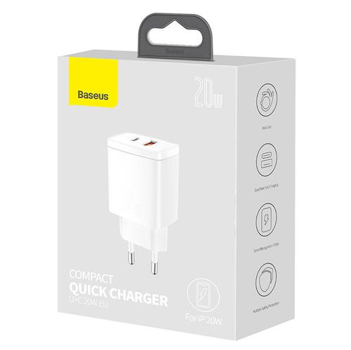 ładowarka sieciowa baseus compact quick charger, usb, usb-c, 20w na Arena.pl