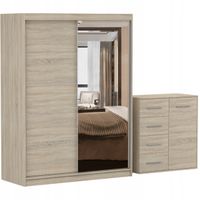 Zestaw NEOMI 05 Szafa 120 Komoda FRIDA MINI 01 90 półki SONOMA PRODUCENT