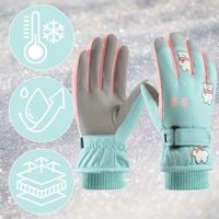 Rękawice Narciarskie Zimowe Rękawiczki Dla Dzieci Ocieplane Wodoodporne Mię