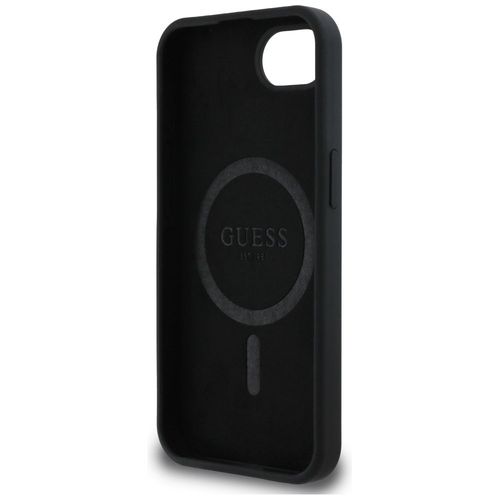Etui Guess Silicone Script Metal Logo MagSafe do iPhone 16e czarny na Arena.pl