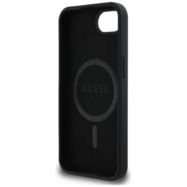 Etui Guess Silicone Script Metal Logo MagSafe do iPhone 16e czarny zdjęcie 7