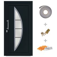 Drzwi wejściowe zewnętrzne, antracytowe, 108 x 200 cm