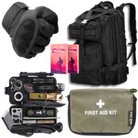 ZESTAW PRZETRWANIA PLECAK TURYSTYCZNY APTECZKA RĘKAWICE r XL GOTOWY PREZENT