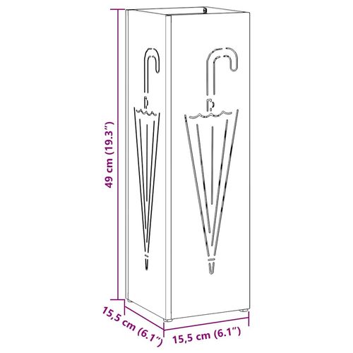 Stojak na parasol Antracyt 15.5 x 15.5 x 49 cm Stal na Arena.pl